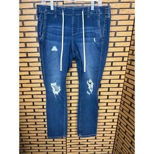 Torrid Distressed‎ Drawstring Waist Pull On Jeans Size 0R